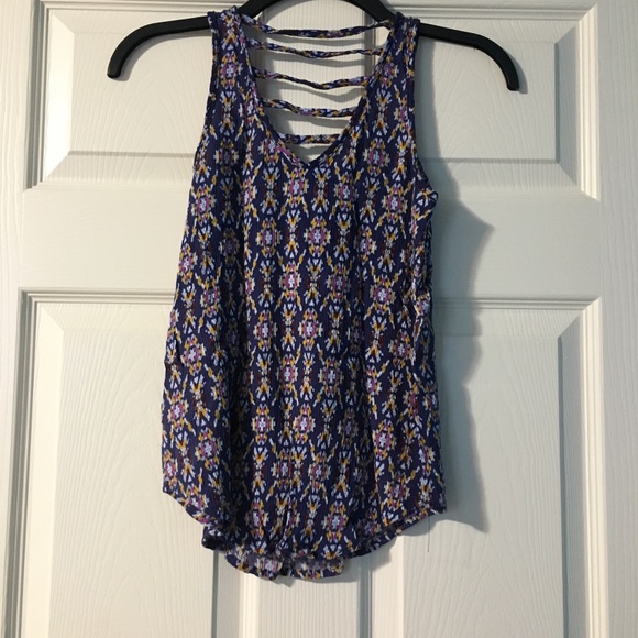 Dark blue Patterned tank top - Picture 3 of 3